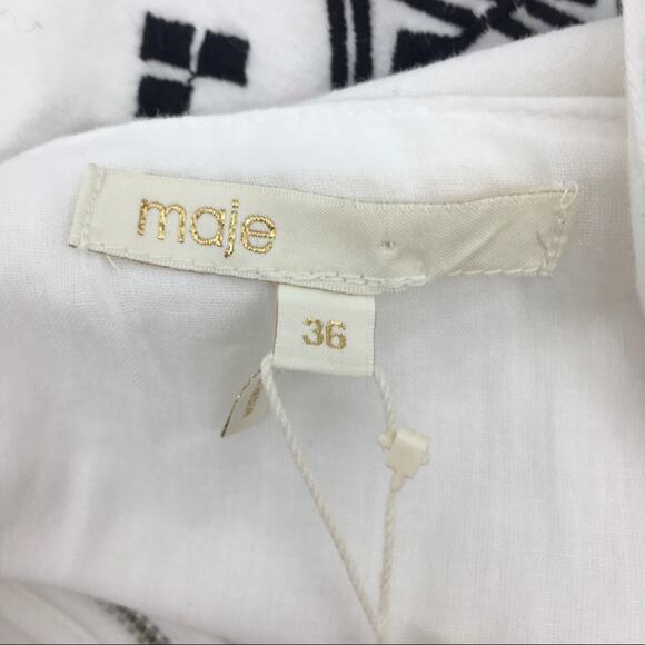 Maje Ika White Black Embroidered Romper NWT - Picture 6 of 9
